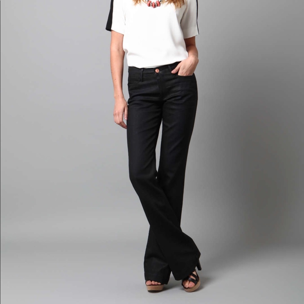 Earnest Sewn Waxed Wide Leg Jeans